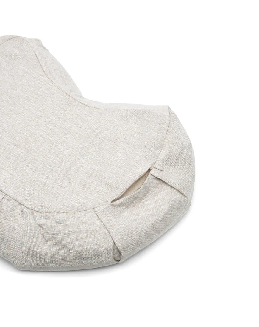 linen halfmoon meditation cushion cover - Image 3